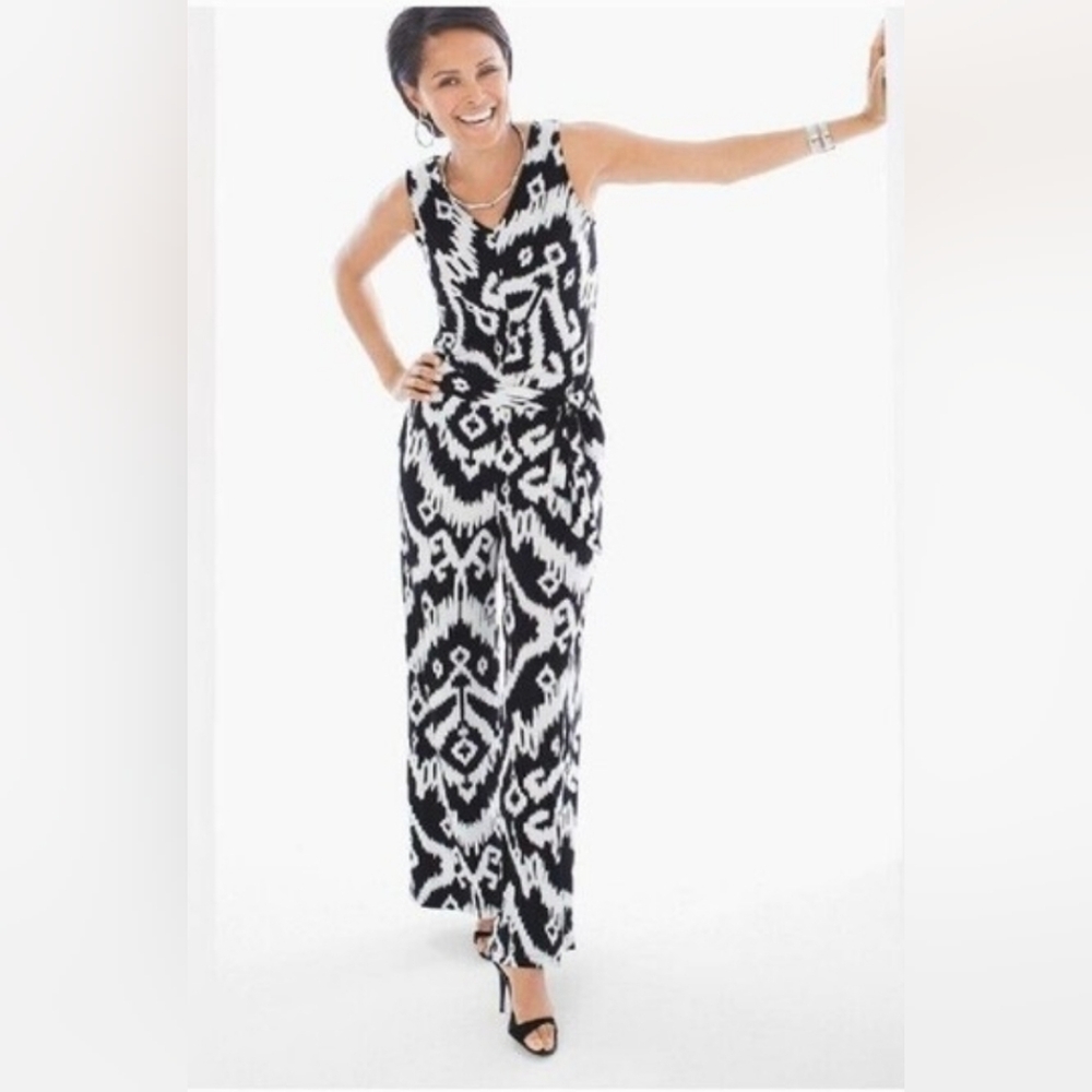 Chico's Monochrome Ikat Maxi Dress